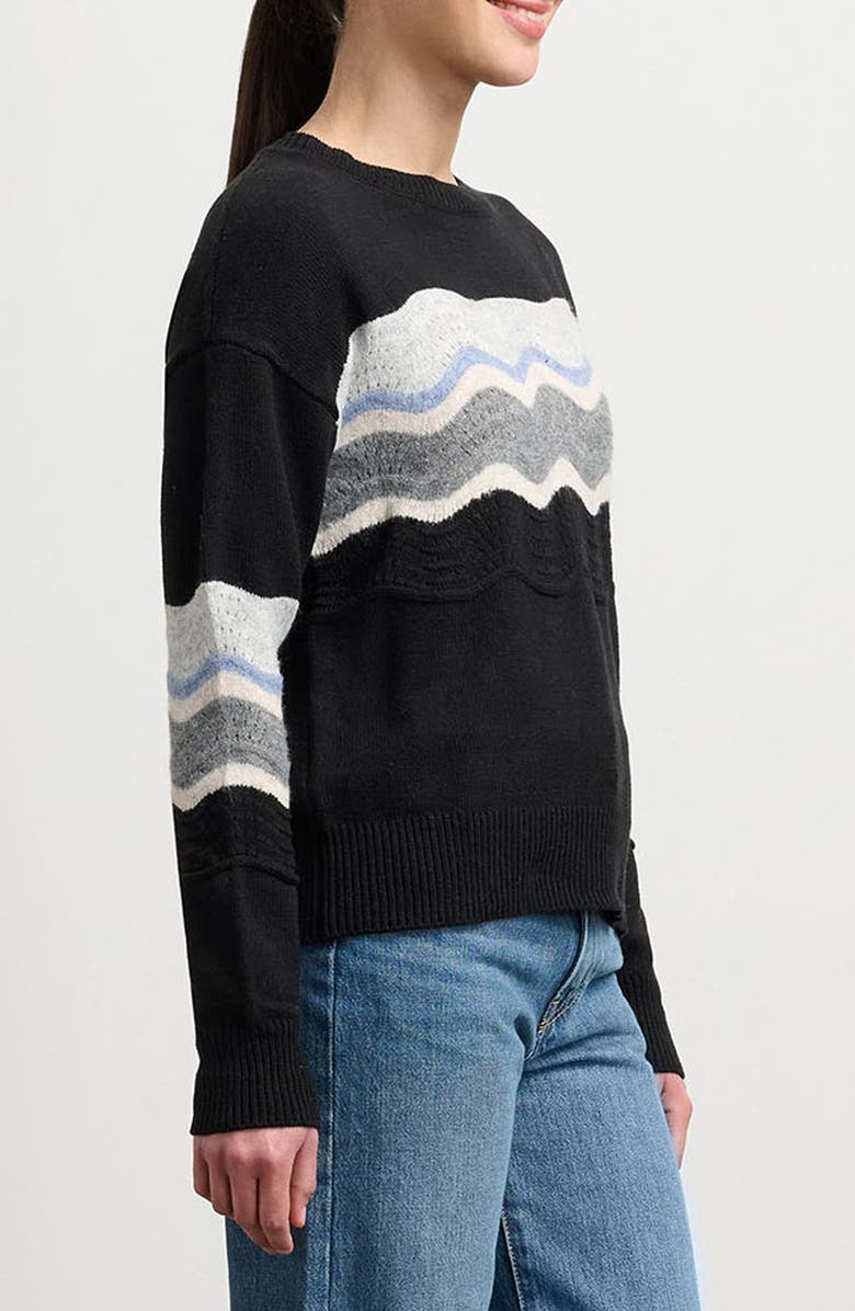 Hatley Pointelle Wave Sweater, Alternate, color, Black