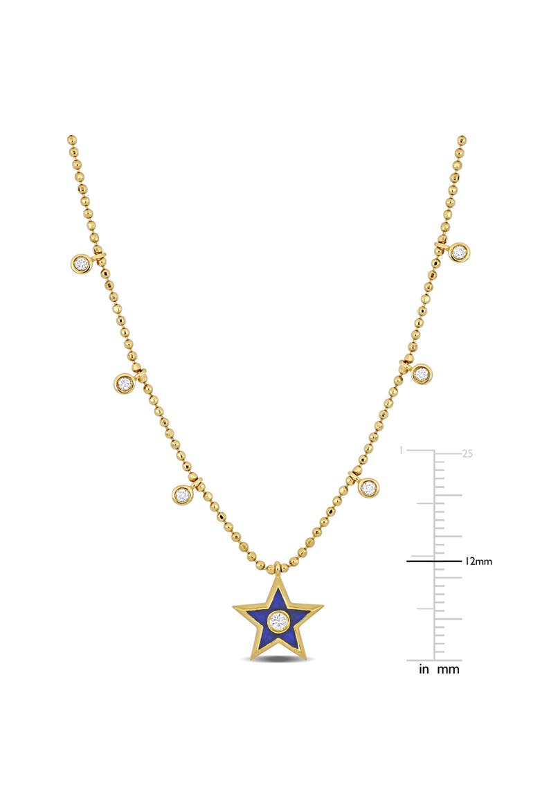 Diamond Symbol Station Necklace 14k Gold, Alternate, color, Star
