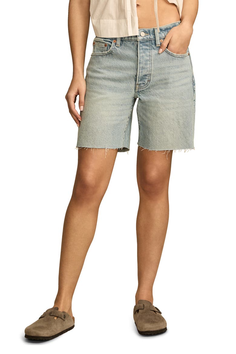 '90s Loose Cutoff Denim Shorts, Main, color, HALO EFFECT WASH