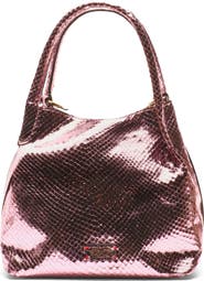 Frances Valentine Teeny Sweet Pea Snakeskin Embossed Metallic Leather Handbag