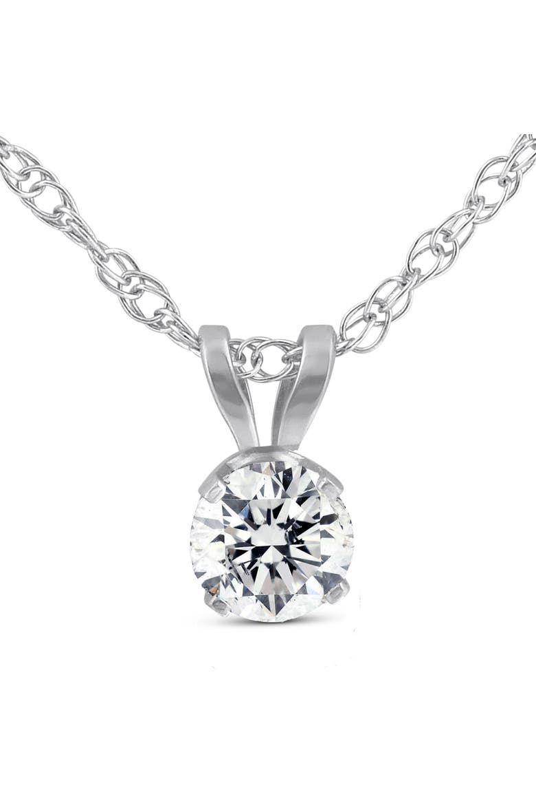 1/3ct Lab Grown Diamond Round Solitaire Pendant 14K Gold, Main, color, 14k White Gold