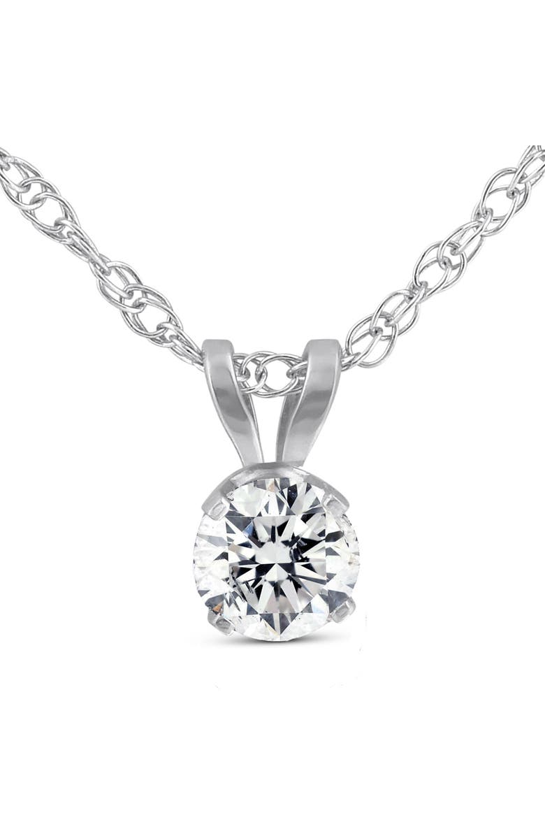 Bliss Diamond 1/3ct Lab Grown Diamond Round Solitaire Pendant 14K Gold, Main, color, 14K White Gold