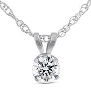 Bliss Diamond 1/3 Ct Diamond Solitaire Pendant Necklace in 14k Or Gold Lab Grown
