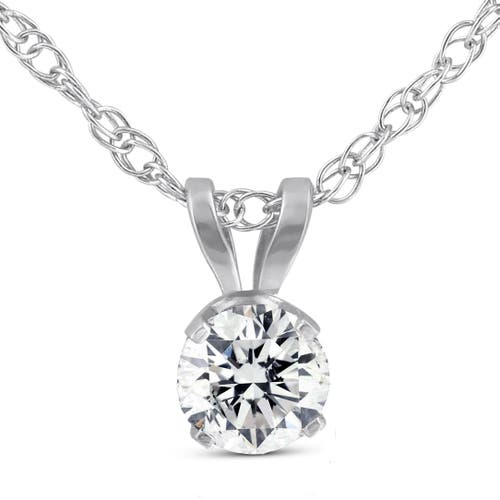 Bliss Diamond 1/3 Ct Diamond Solitaire Pendant Necklace In Silver