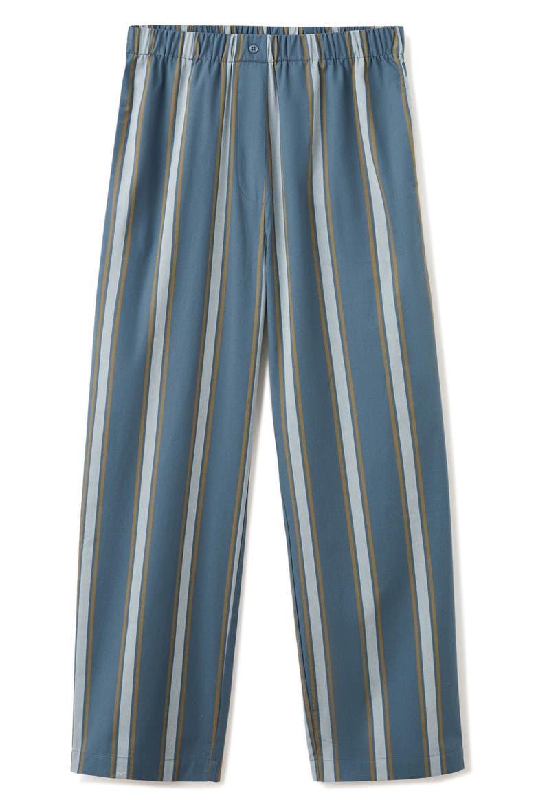 Stripe Cotton Pajama Pants, Alternate, color, TURQUOISE