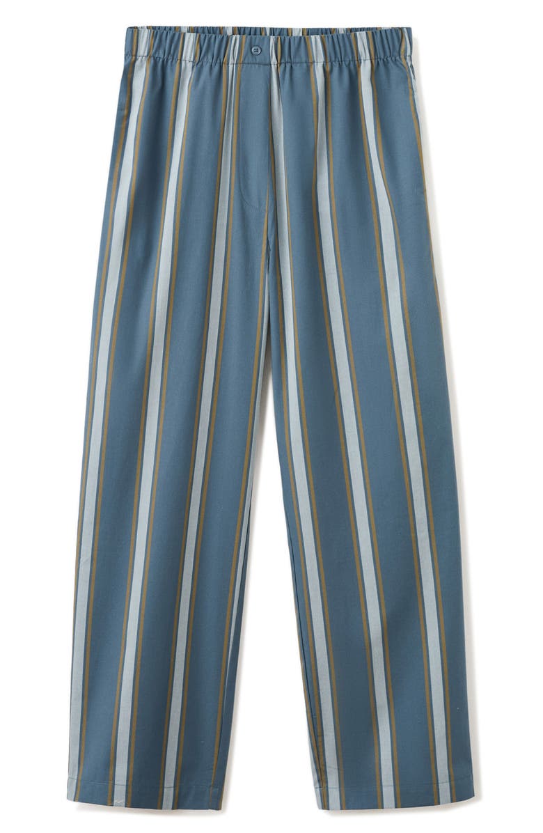 MANGO Stripe Cotton Pajama Pants, Alternate, color, Turquoise