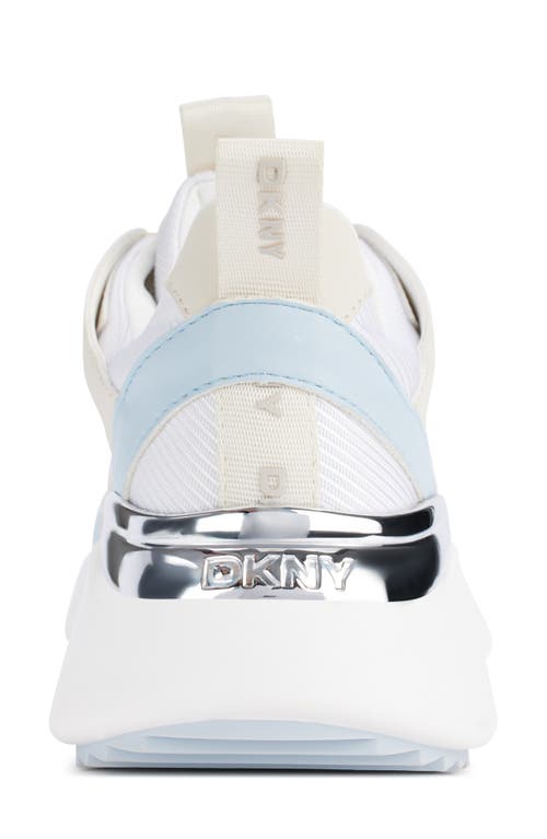 Shop Dkny Zofi Platform Wedge Sneaker In Celeste