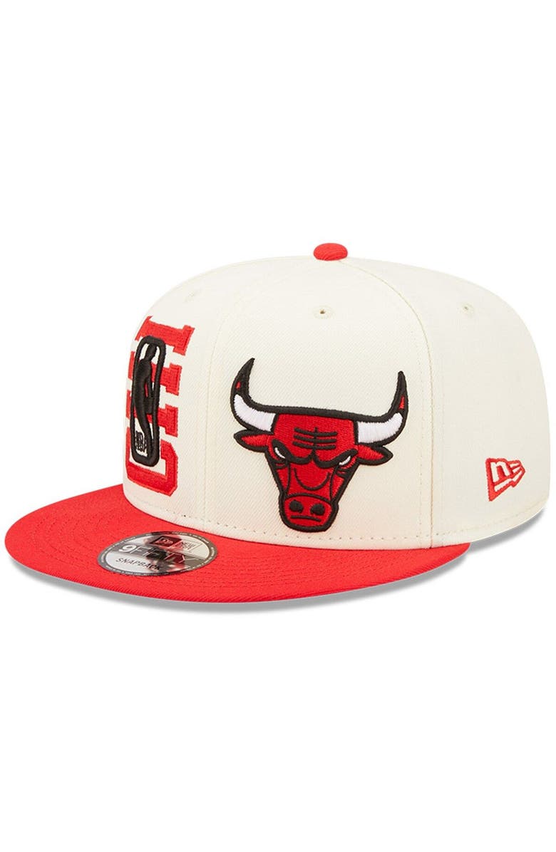 New Era Men's New Era Cream/Red Chicago Bulls 2022 NBA Draft 9FIFTY Snapback Adjustable Hat, Main, color, 