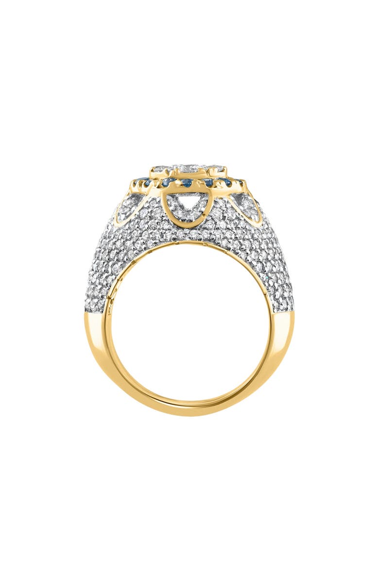 Bliss Diamond 4.64Ct Blue & Diamond Men's Pinky Ring 14k Gold Lab Grown Hip Hop, Alternate, color, 