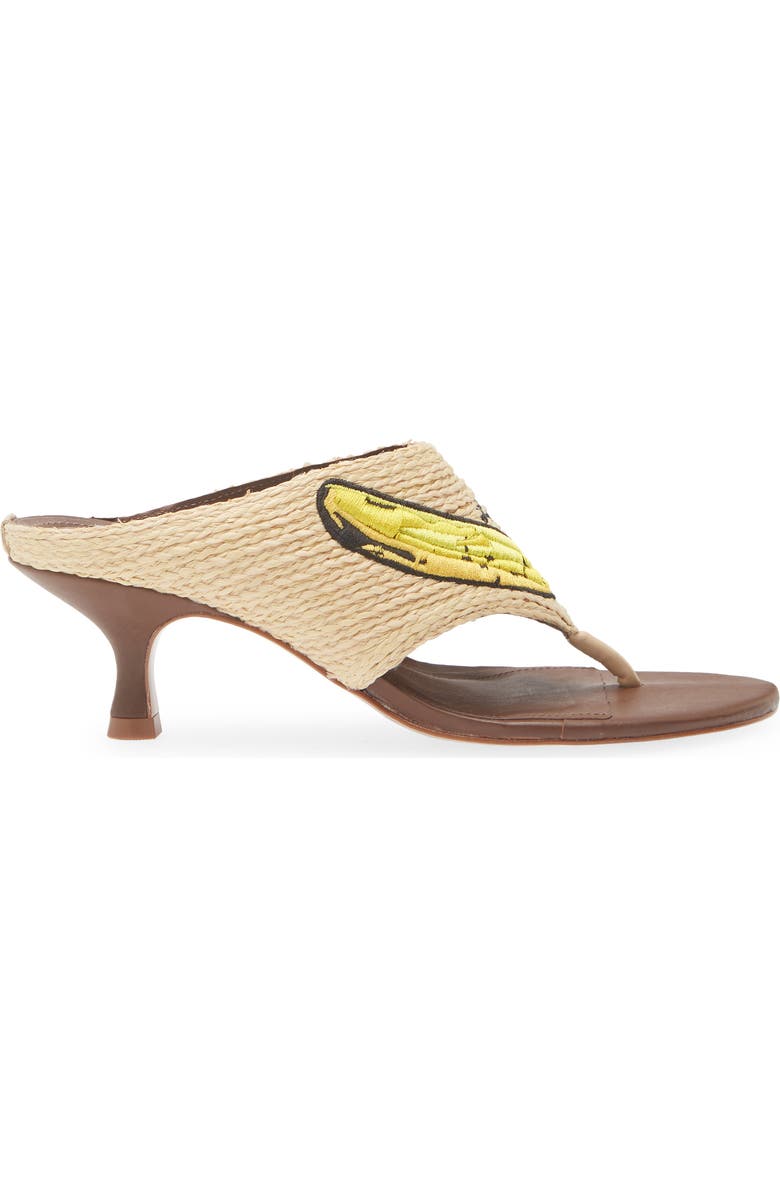 FARM Rio Icons Raffia Kitten Heel Flip Flop, Alternate, color, Walnut Banana