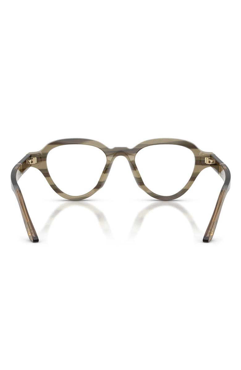 Emporio Armani 47mm Irregular Optical Glasses, Alternate, color, Shiny Striped Dark Brown