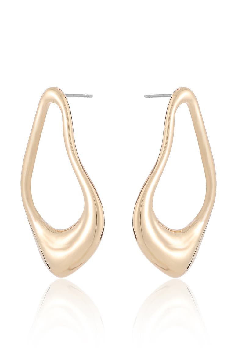 Open Teardrop Earrings, Alternate, color, GOLD