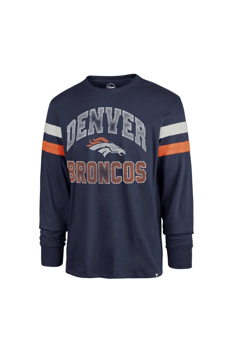 '47 Men's '47 Navy Denver Broncos Irving Long Sleeve T-Shirt, Alternate, color, 