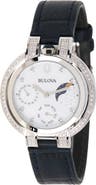 BULOVA Women's Rubaiyat Diamond Accent Leather Strap Watch, 40mm - 0.36 ctw