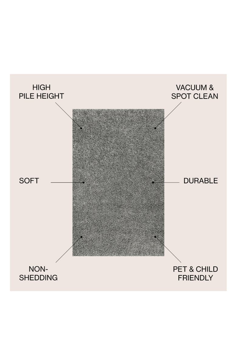 JONATHAN Y Mercer Shag Plush Area Rug, Alternate, color, Charcoal