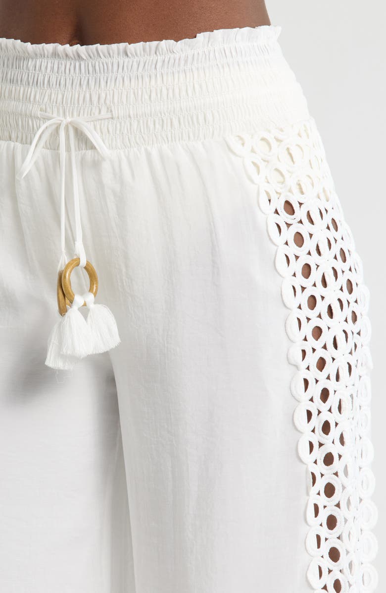 Elan Wide Leg Cover-Up Pants, Alternate, color, White