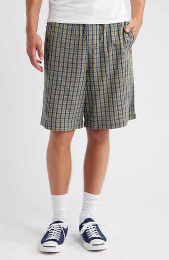 Topman Check Cotton Seersucker Shorts