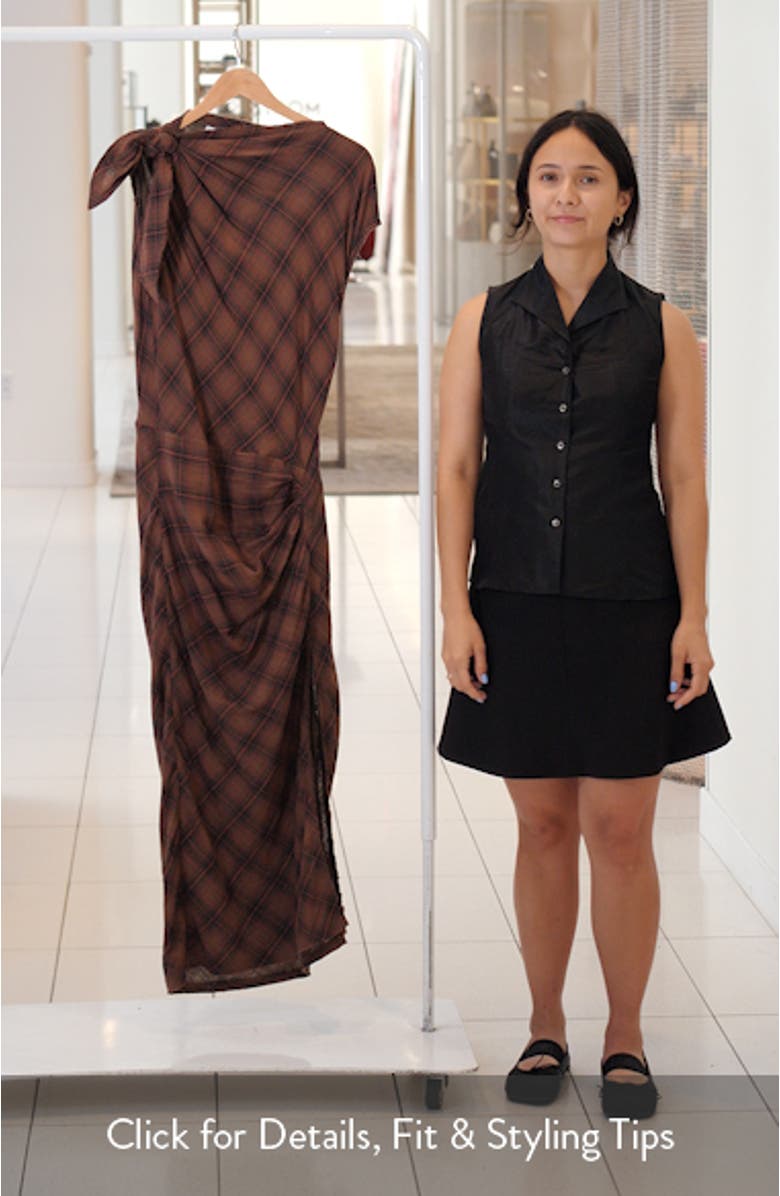 Naerys Plaid Cotton Maxi Dress, sales video thumbnail