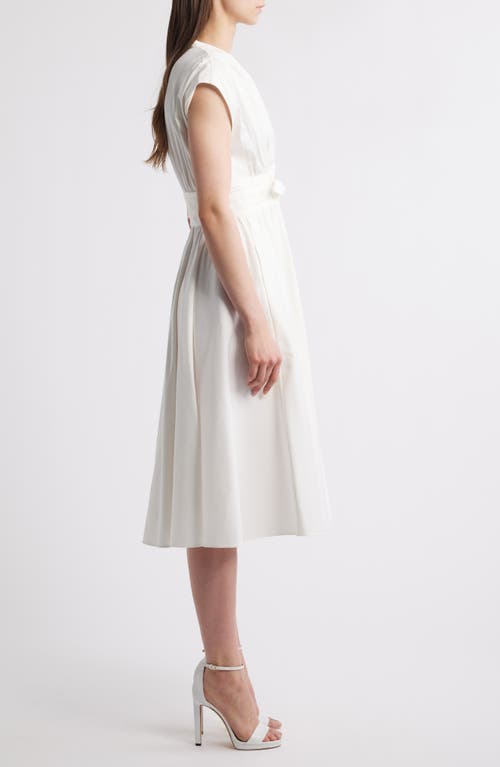 Kobi Halperin Miranda Pintuck Tiered Linen-silk Midi Dress In White