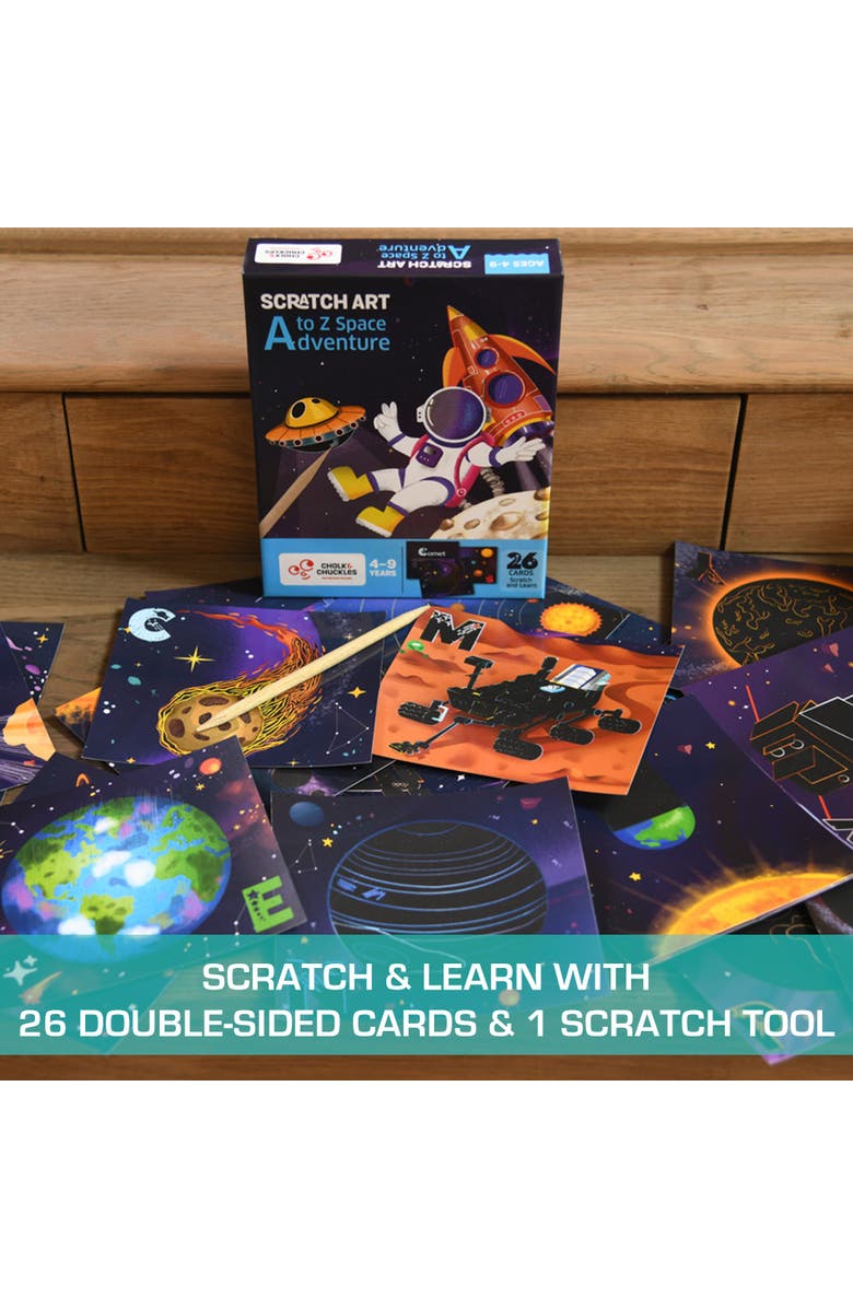 Chalk & Chuckles Scratch Art A to Z Space Adventure, Alternate, color, NO COLOR