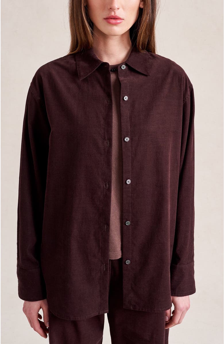 La Ligne Alain Shirt, Main, color, Chocolate