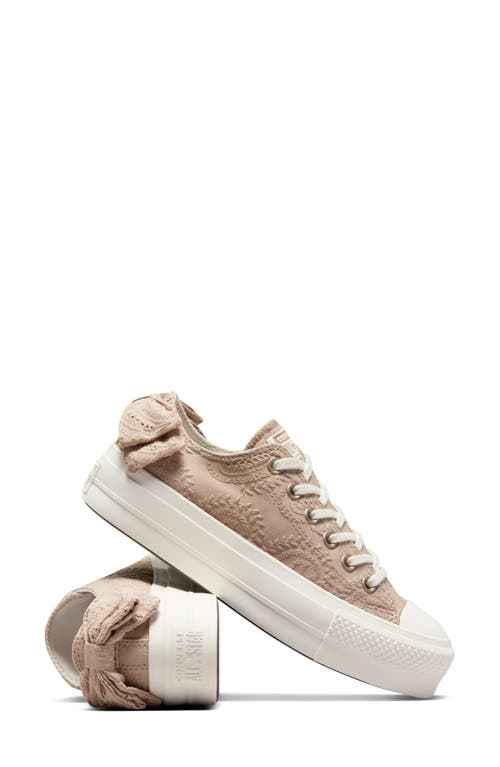 Converse Platform Embroidered Oxford Sneaker In Gold