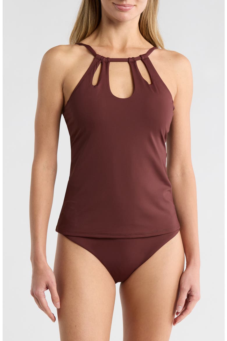Keyhole Underwire Tankini Top, Main, color, JAVA