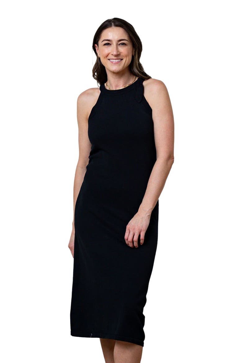 Womens' Halter Tie Sweater Dress, Main, color, Black