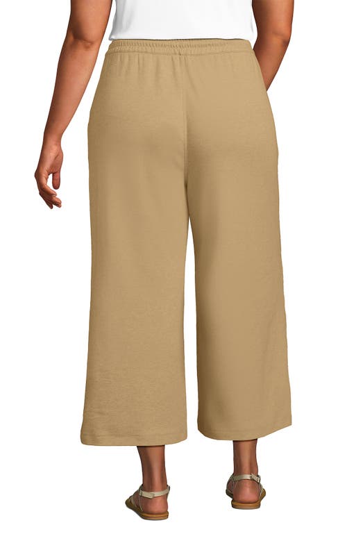 Lands' End Sport Knit Pull On Drawstring Wide Leg Crop Pants