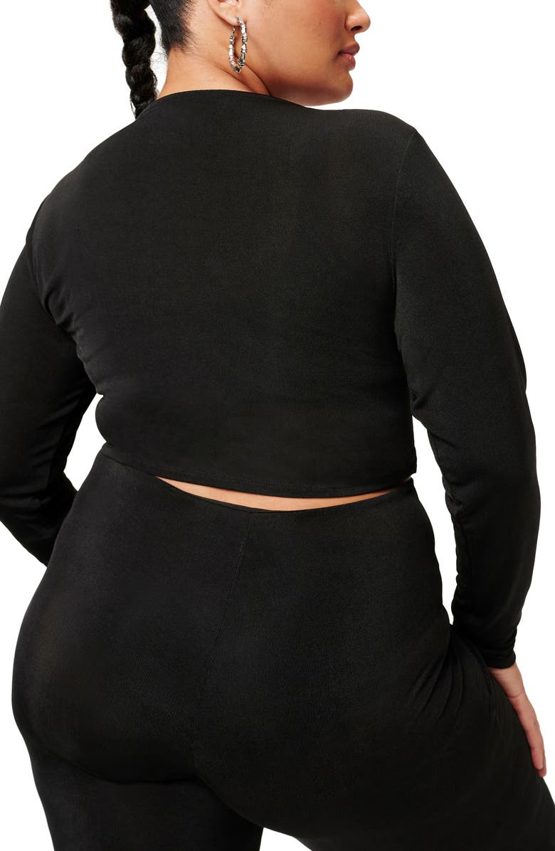 Good American V-Neck Ruched Crop Top, Alternate, color, 