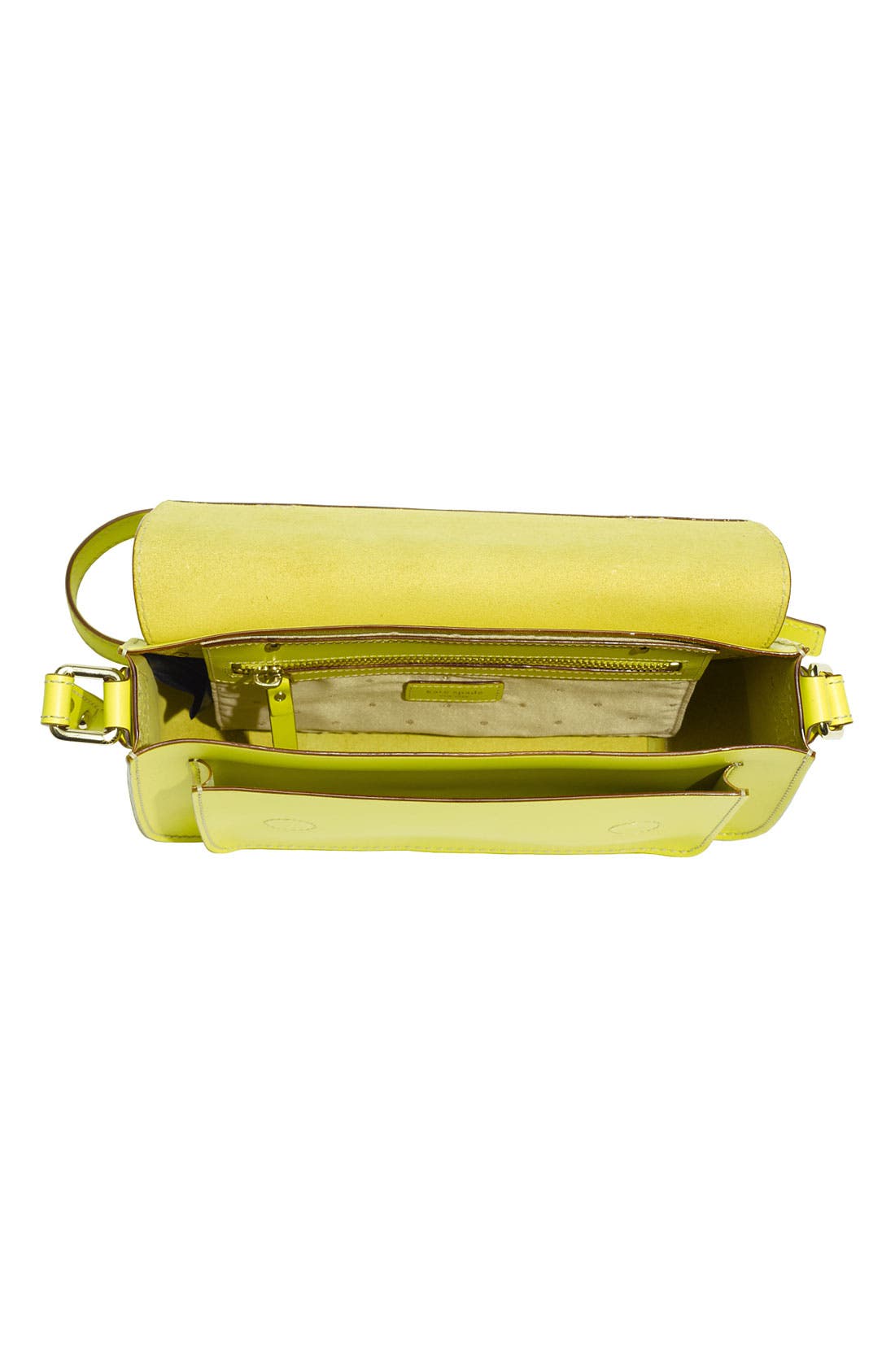 'essex scout' leather flap crossbody bag, Alternate, color, CITRONELLA
