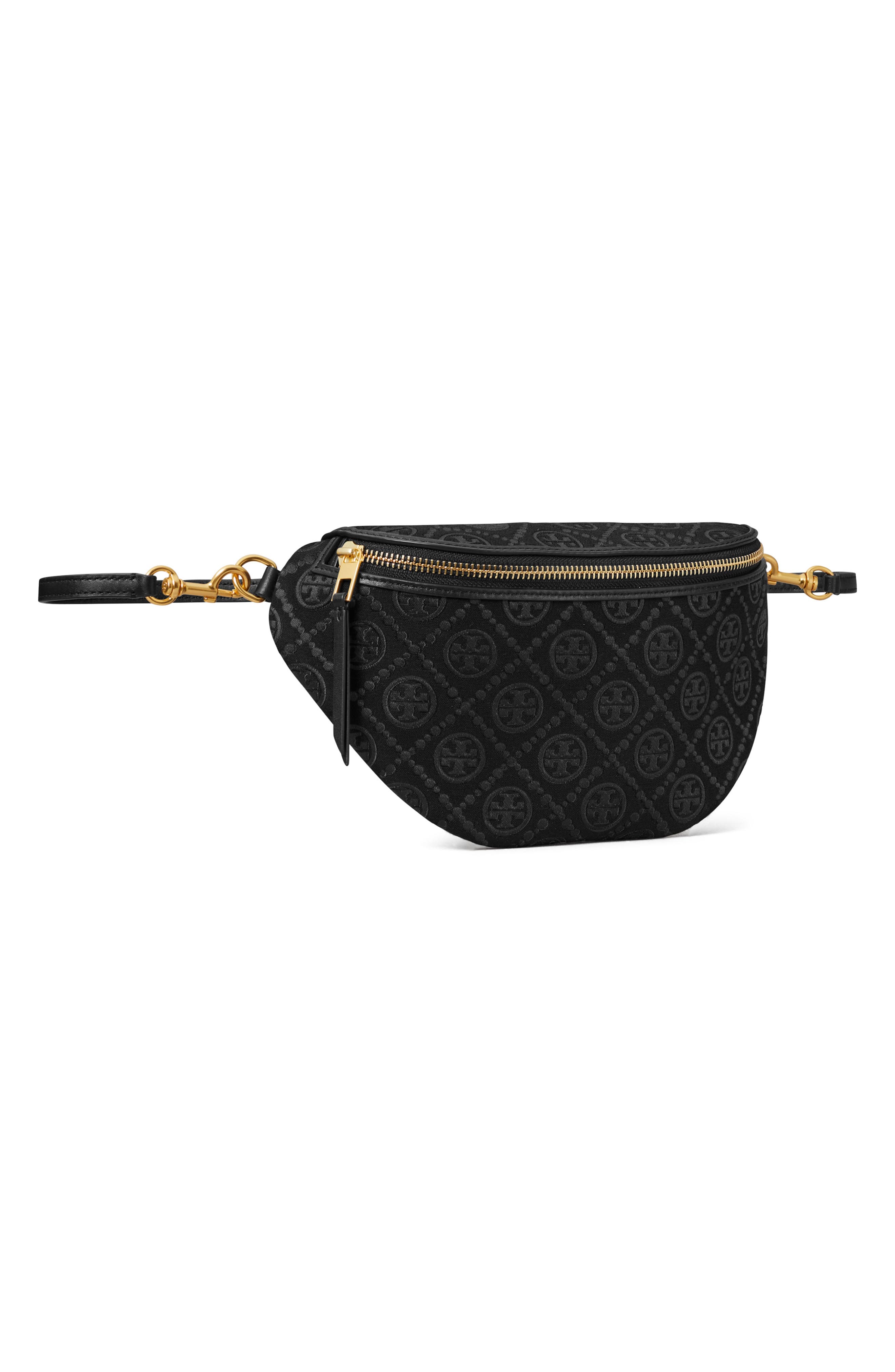 Tory Burch T Monogram Jacquard Belt Bag, Alternate, color, Black