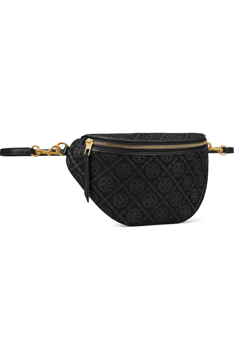 Tory Burch T Monogram Jacquard Belt Bag, Alternate, color, Black