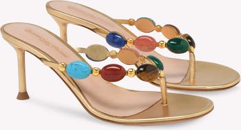 【Gianvito Rossi】SHANTI THONG 70 メタリックスエードミュール Gianvito Rossi】SHANTI THONG 70 メタリックスエードミュール