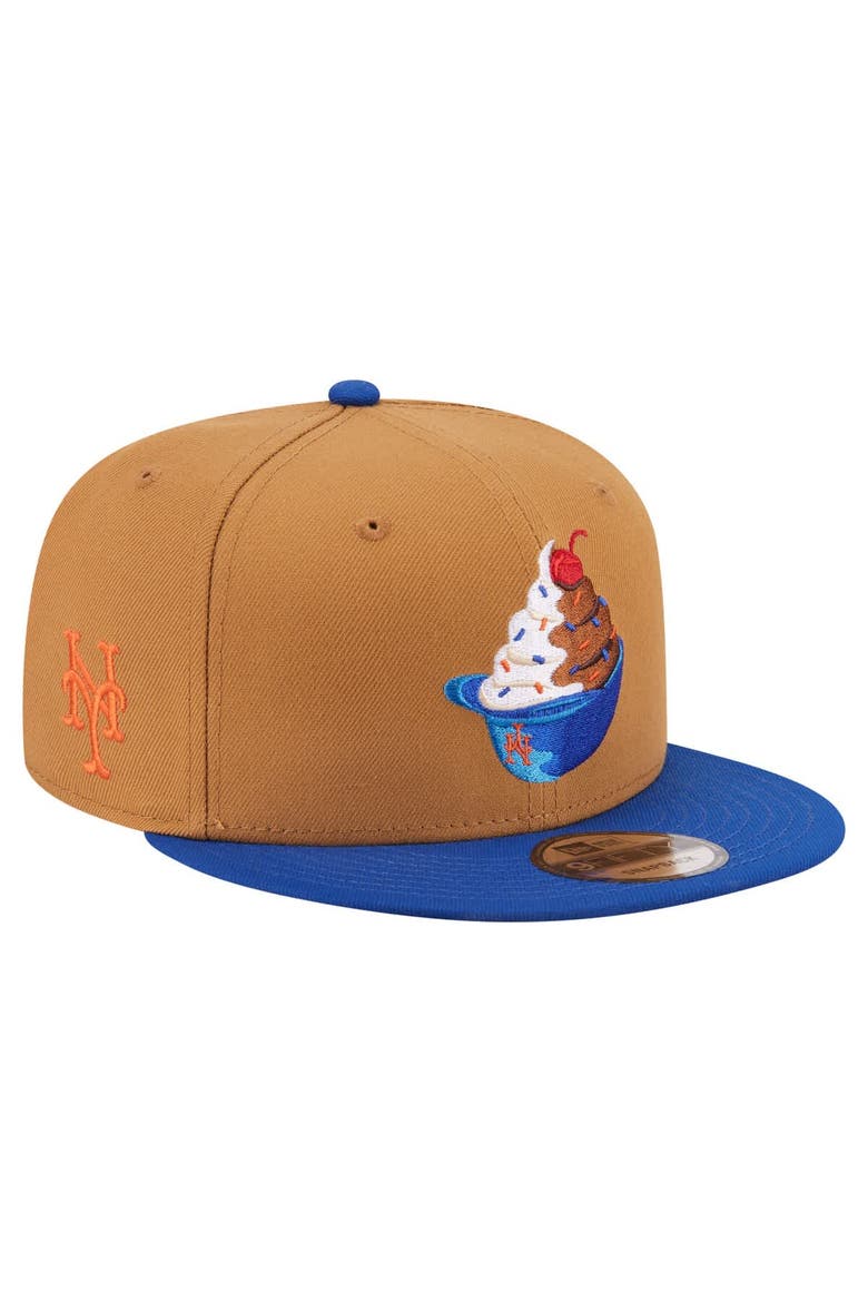 Men's New Era Khaki/Royal New York Mets Ice Cream 9FIFTY Snapback Hat, Main, color, Khaki