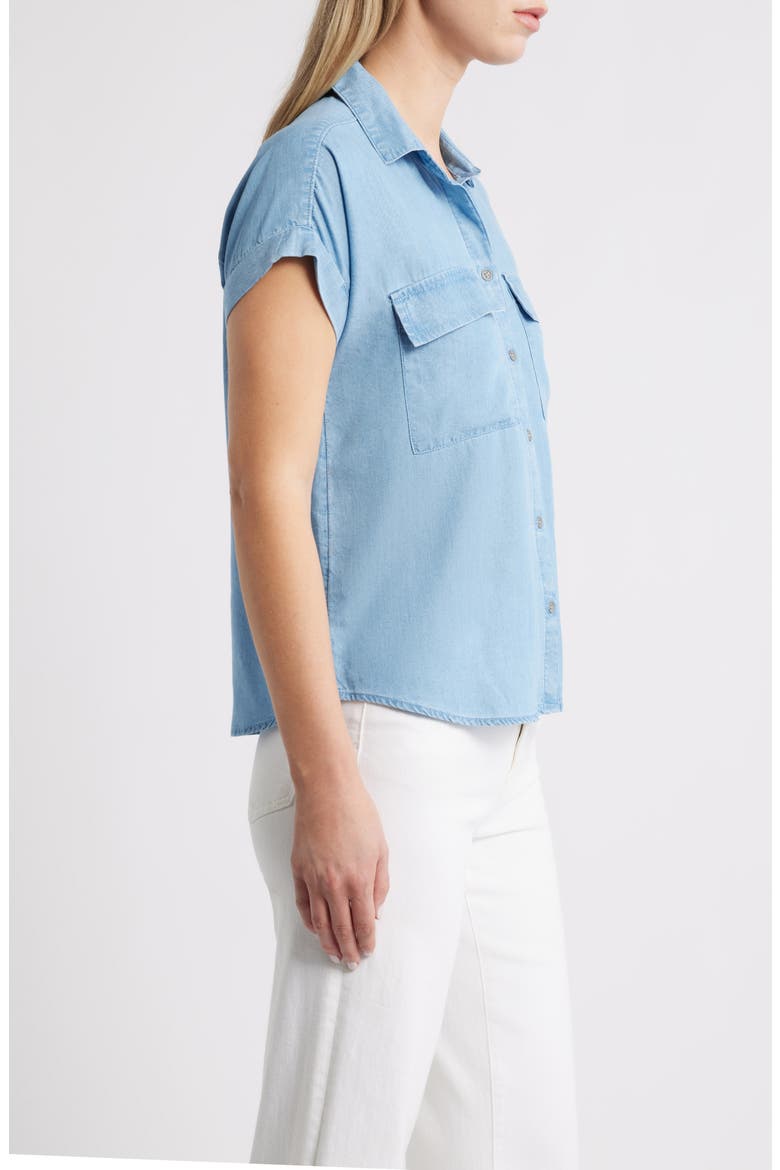Beatrix Denim Button-Up Shirt, Alternate, color, LIGHT WASH