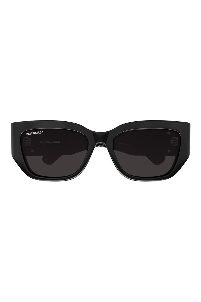 56mm Cat Eye Sunglasses, Main, color, BLACK