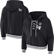 WEAR by Erin Andrews Women's WEAR by Erin Andrews Black Las Vegas Raiders Lace-Up Pullover Hoodie