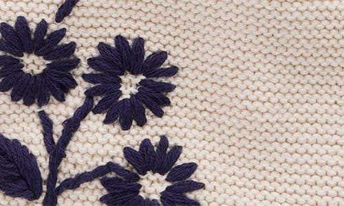 Mini Boden Kids' Embroidered Frill Accent Cotton Sweater Vest In Neutral