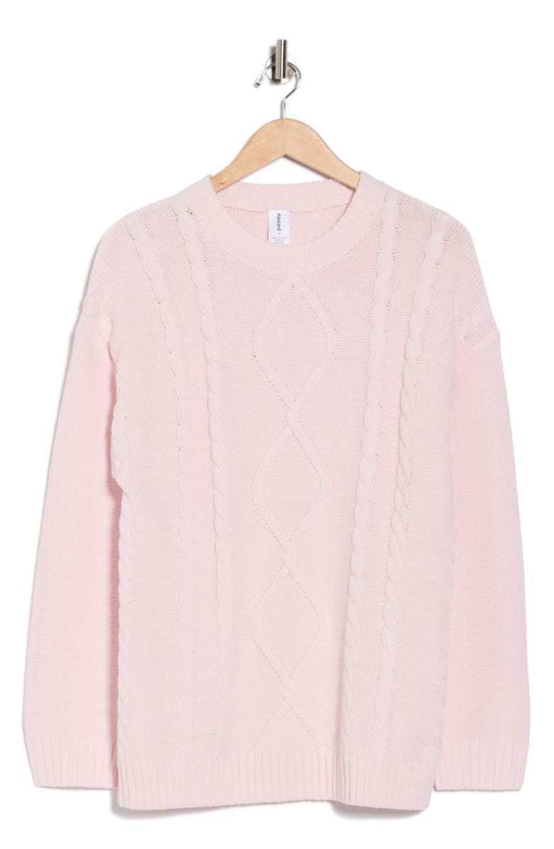 Abound Oversize Cable Stitch Sweater, Alternate, color, Pink Primrose