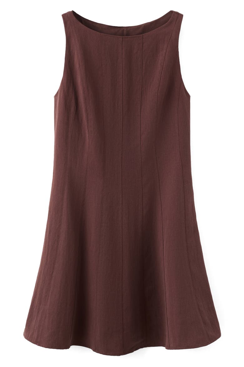 Paneled Minidress, Alternate, color, BROWN