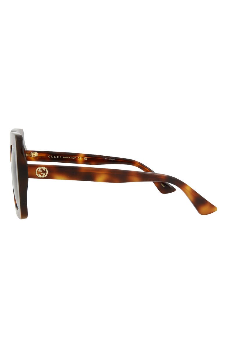 Gucci 53mm Square Sunglasses, Alternate, color, Havana Brown