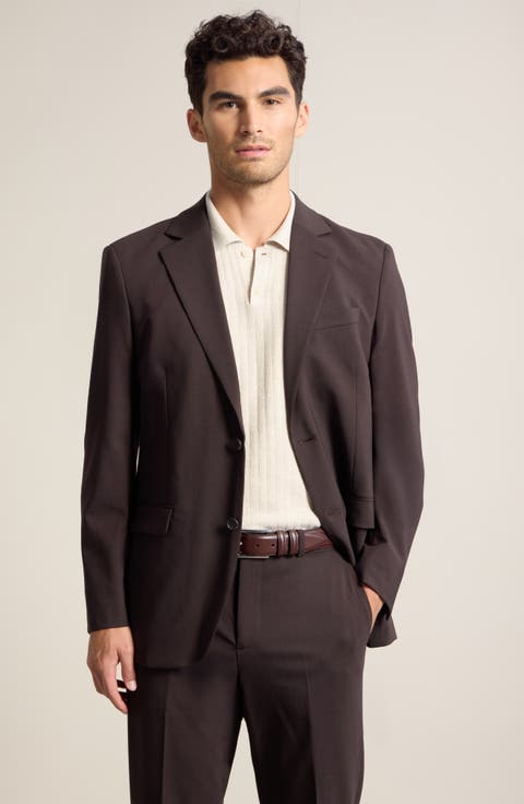 Henrik Trim Fit Solid Stretch Wool Suit Jacket