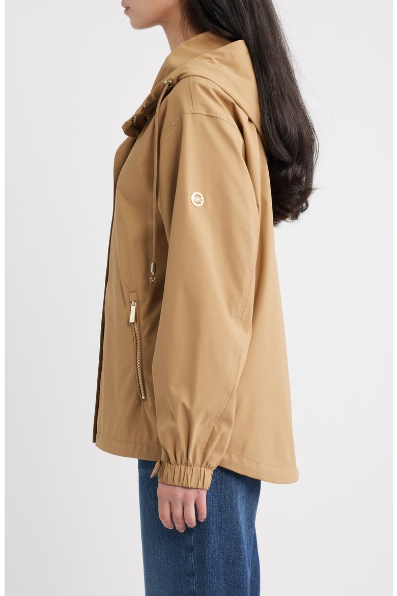 Water Resistant Hooded Jacket, Alternate, color, DARK CAMEL