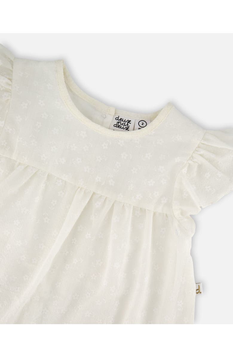 Deux par Deux Short Sleeve Poplin Dress, Alternate, color, Off-White