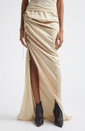 Rick Owens Edfu Ruched Satin Skirt