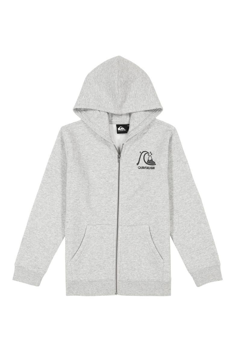 Kids' Logo Graphic Zip Hoodie, Main, color, LIGHT GRAY HEATHER