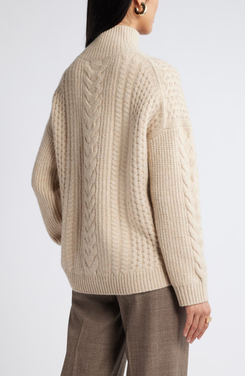 Nordstrom High Low Mock Neck Fisherman Sweater, Alternate, color, 