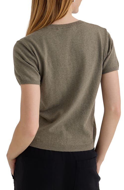 Bella Dahl Short Sleeve Crewneck Sweater In Green