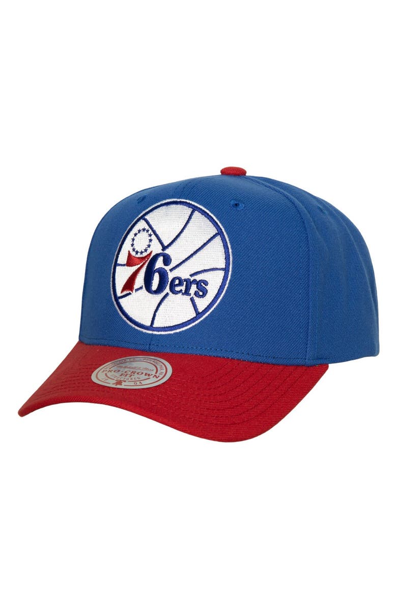 Mitchell & Ness Men's Mitchell & Ness Royal/Red Philadelphia 76ers Soul XL Logo Pro Crown Snapback Hat, Main, color, Royal